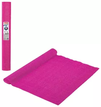 Бумага гофрированная/креповая (Италия) 140 г/м2, 50х250 см, фуксия (971), Brauberg Fiore, 112583