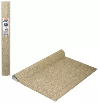 Бумага гофрированная/креповая (Италия) 140 г/м2, 50х250 см, светлое золото (916), Brauberg Fiore, 112602