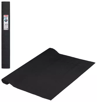 Бумага гофрированная/креповая (Италия) 180 г/м2, 50х250 см, черная (602), Brauberg Fiore, 112654
