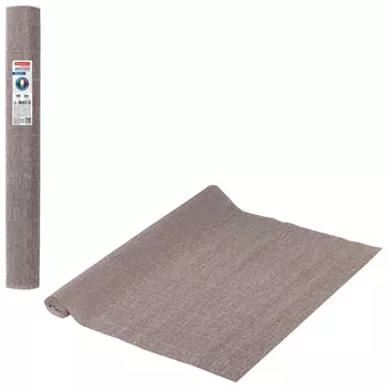 Бумага гофрированная/креповая (Италия) 180 г/м2, 50х250 см, серая (604), Brauberg Fiore, 112655