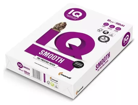 Бумага IQ Smooth (А4, марка А+, 80 г/кв.м, 500 л)