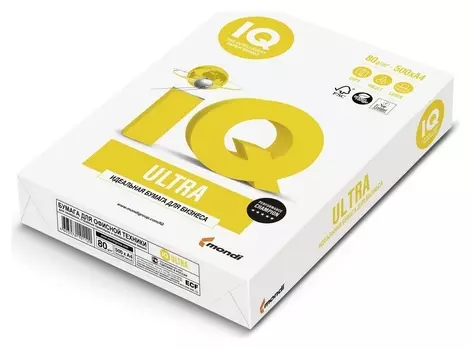 Бумага IQ Ultra (А4, марка А, 80 г/кв.м, 500 л)