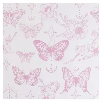 Бумага крафт белый "Бабочки" 0,68x8 м