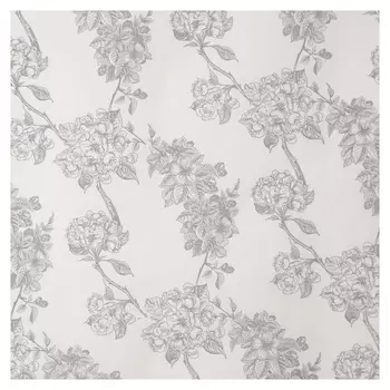 Бумага крафт белый "Цветы" 0,68x8 м