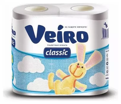 Бумага туалетная Linia Veiro 2сл бел вторич втул 17,5м 140л 4рул/уп 5с24