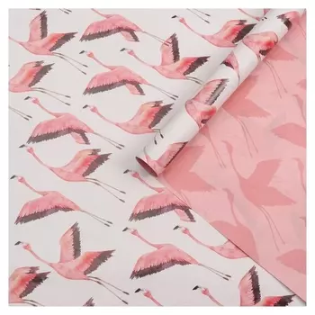 Бумага упаковочная глянцевая двусторонняя «Фламинго», 70 × 100 см