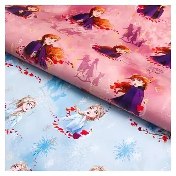 Бумага упаковочная глянцевая двусторонняя Холодное сердце 60x90 см