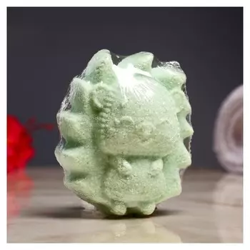 Бурлящий шар "Ёжик" с ароматом хвойного леса, зелёная