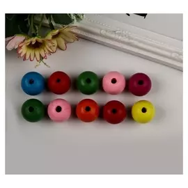 Бусина дерево "Шарики цветные" набор 10 шт 2,5х2,5 см