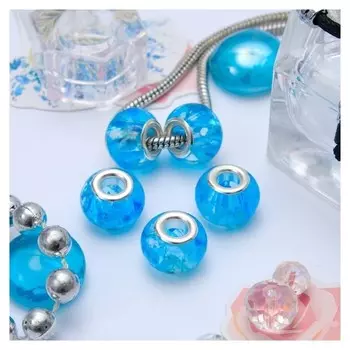 Бусина "Льдинка", цвет голубой