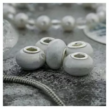 Бусина "Перламутр", цвет белый