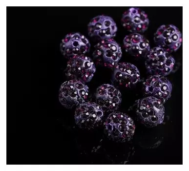 Бусина "ШАМБАЛА" 10мм (набор 15шт), цвет фиолетовый
