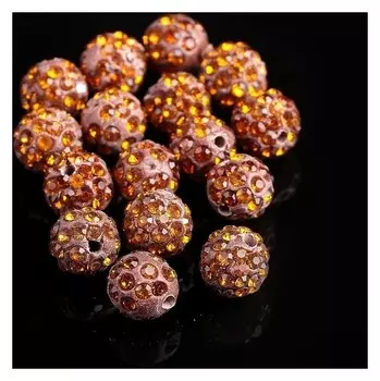 Бусина "ШАМБАЛА" 10мм (набор 15шт), цвет коричневый