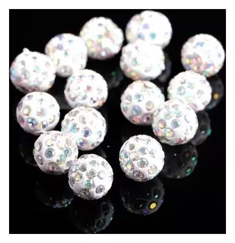 Бусина "ШАМБАЛА" 10мм (набор 15шт), цвет радужный