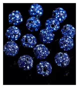 Бусина "ШАМБАЛА" 6мм (набор 15шт), цвет ярко-синий