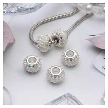 Бусина "Жемчужинки", цвет белый