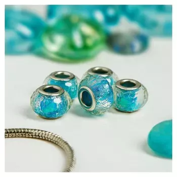 Бусинка AB граненая, цвет голубой