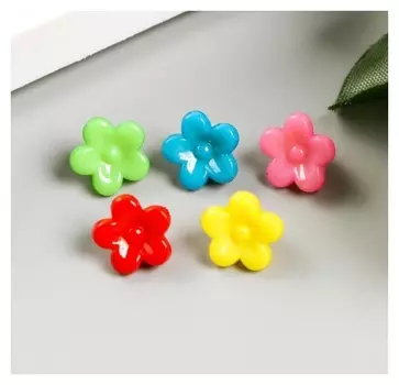 Бусины для творчества "Цветы", 10 мм, 15 грамм, 5 цветов