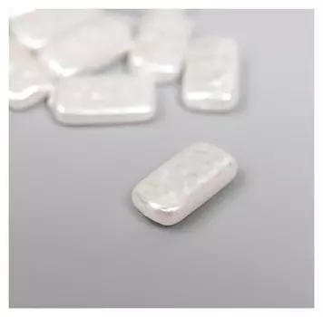 Бусины для творчества пластик "Жемчуг прямоугольный" набор 10 шт 1,7х0,9х0,4 см