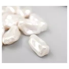 Бусины для творчества пластик "Жемчуг в форме камешка" набор 12 шт 1,2х0,6х0,7 см