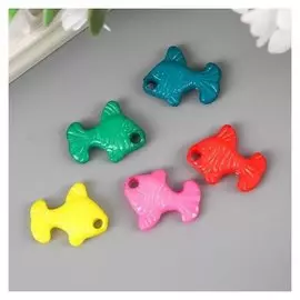 Бусины для творчества "Рыбки", 21х17 мм, 15 грамм, 5 цветов