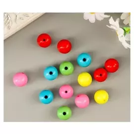 Бусины для творчества "Шарики", 16 мм, 30 грамм, 5 цветов