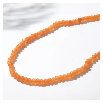 Бусины на нити "Агат оранжевый" рондель 3х2мм, 35см