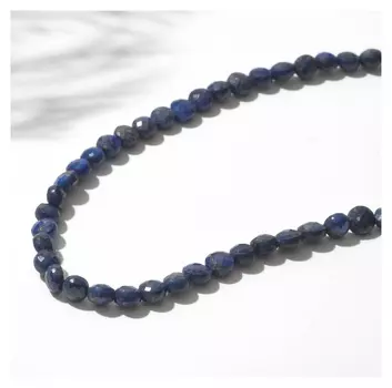 Бусины на нити "Лазурит" лепёшка 4х2мм, 36см