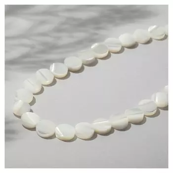 Бусины на нити "Перламутр" круг 0,8х0,8х0,2см, 38см