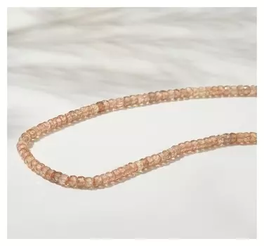 Бусины на нити рондель "Циркон", 3*2мм, цвет золото, 38см