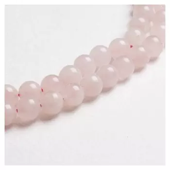 Бусины на нити шар №10 "Кварц розовый" (38 бусин)