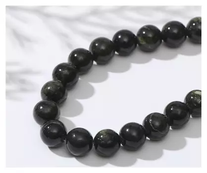 Бусины на нити шар №10 "Змеевик", 40см