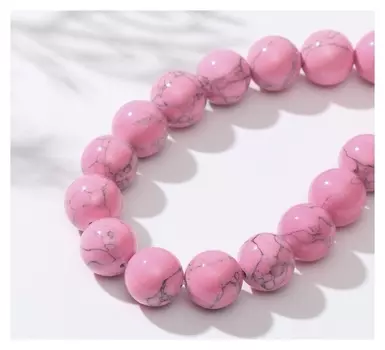 Бусины на нити шар №12 "Коралл розовый", 40см