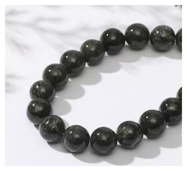 Бусины на нити шар №12 "Змеевик", 40см