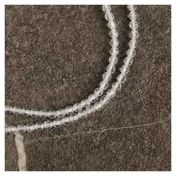 Бусины на нити шар №2 гранёный "Шпинель", цвет белый, 35см