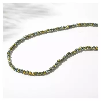 Бусины на нити шар №2 "Шпинель", цвет зелёный радужный, 36см