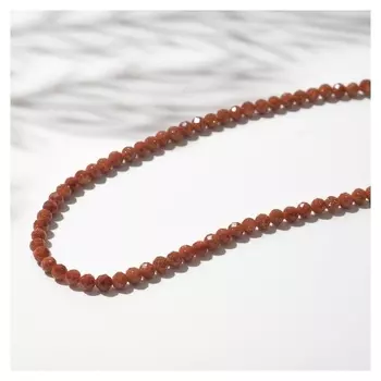 Бусины на нити шар №3 "Авантюрин коричневый", 38 см