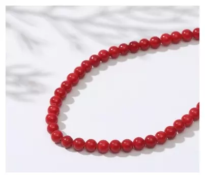 Бусины на нити шар №4 "Коралл красный", 40см