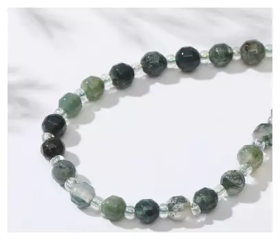 Бусины на нити шар №6 через бусину "Яшма", 36см