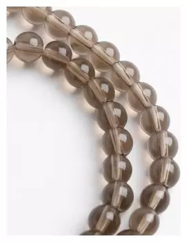 Бусины на нити шар №6 "Стекло" (54бусин), цвет коричнево-серый