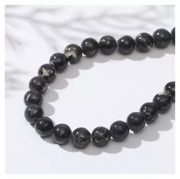 Бусины на нити шар №8 "Варисцит", цвет серый