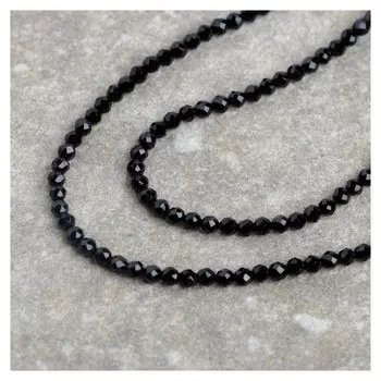 Бусины на нити "Шпинель" №2, цвет чёрный, 37см