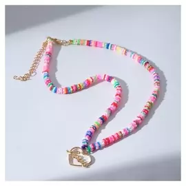 Бусы "Бисер" любовь, цветной в золоте