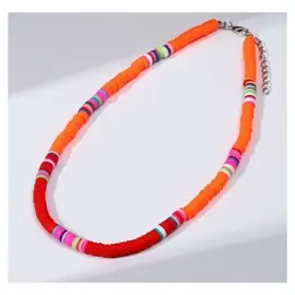 Бусы "Бисер" на резинке, пожар, цвет оранжево-красный, L=40