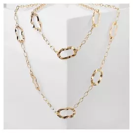 Бусы "Цепь" афро овалы, цвет золото, 60см