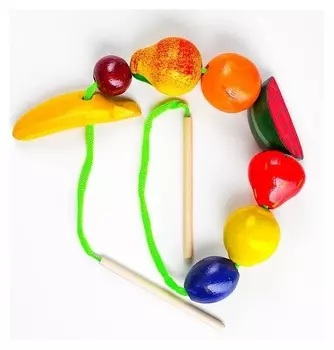 Бусы фрукты-ягоды цветные