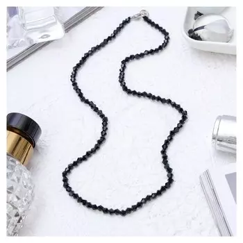 Бусы "Хрусталь" ромбик, цвет черный, 45см