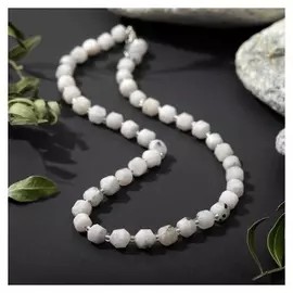 Бусы многогранник через бисер "Лунный камень", 45см