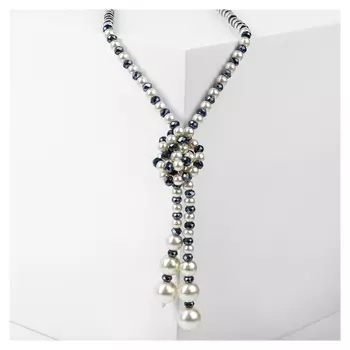 Бусы "Роскошный жемчуг" гирлянда, D=0,8, цвет молочно-синий, 107см