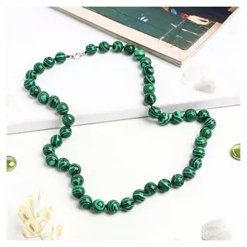 Бусы шар №12 через узел "малахит, 60см